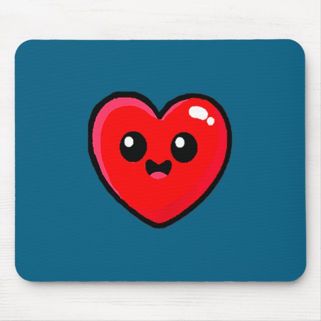 Tapis De Souris Red Heart Funny Cute Design For Men Women Husband  (Devant)