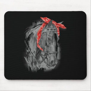 Tapis De Souris Red Horse Bandana Pour L'Équitation