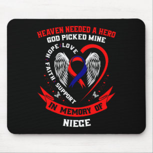 Tapis De Souris Red Memorial Dons Perte De La Nièce Maladie Cardia