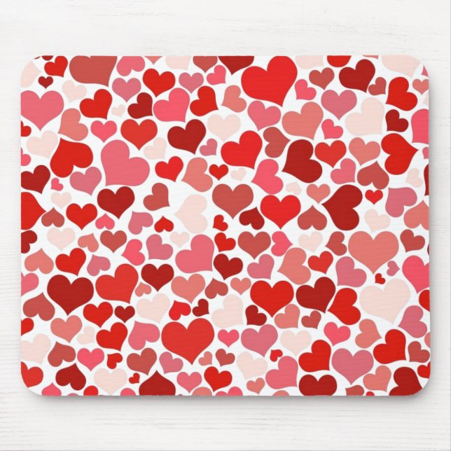 Tapis De Souris Red Pink Love Hearts Mosaic (Devant)