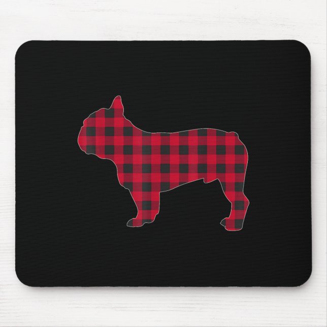Tapis De Souris Red Plaid French Bulldog Dog Lover Matching Christ (Devant)