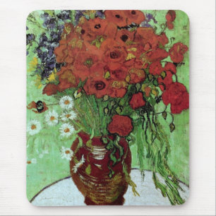 Tapis De Souris Red Poppies & Daisies (F280)Van Gogh Fine Art