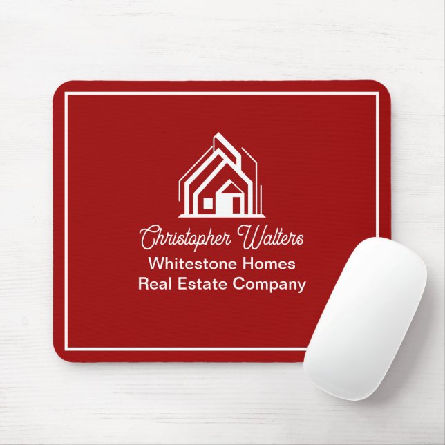 Tapis De Souris Red Real Estate Company Personalized Realtor (Avec souris)