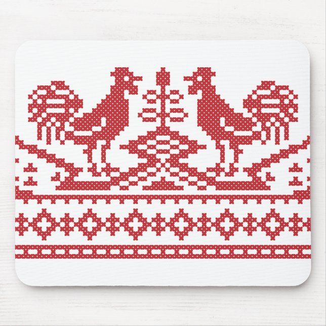 Tapis De Souris Red Rooster cross-stitch (Devant)