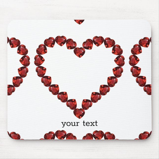 Tapis De Souris Red Ruby Gemstone Heart (Devant)