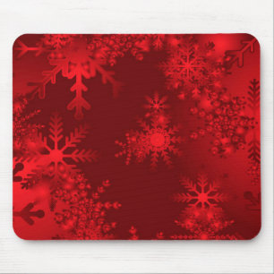 Tapis De Souris Red Snowflakes