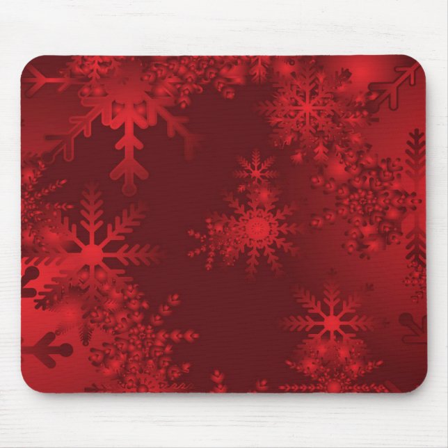 Tapis De Souris Red Snowflakes (Devant)