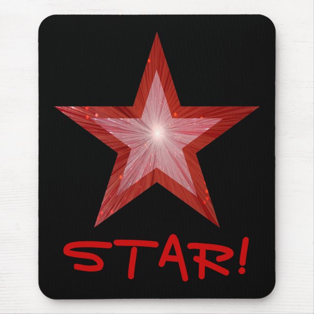 Tapis De Souris Red Star 'STAR!' mousepad black (Devant)
