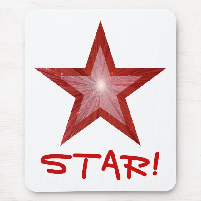 Tapis De Souris Red Star 'STAR!' mousepad white (Devant)