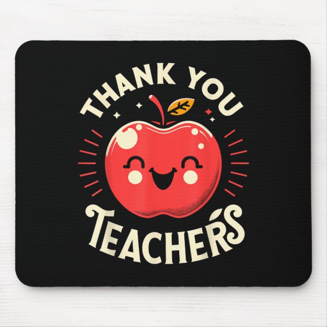 Tapis De Souris Red Thank You Teachers Motivational Appreciation F (Devant)