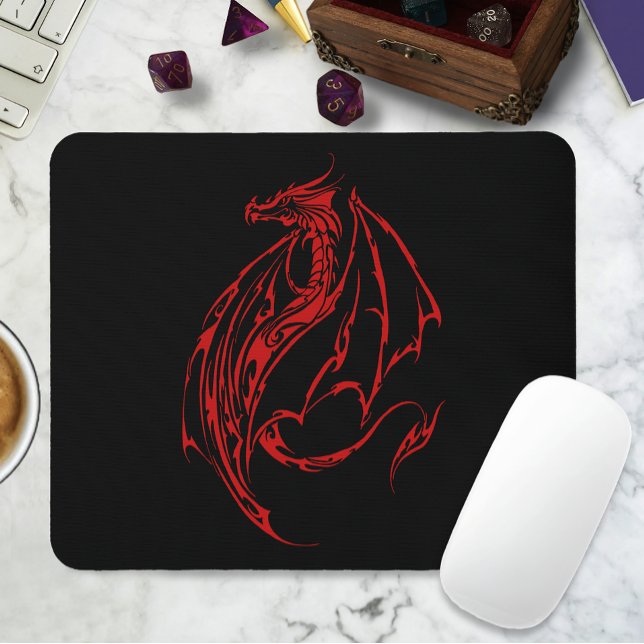 Tapis De Souris Red Tribal Dragon (Créateur téléchargé)