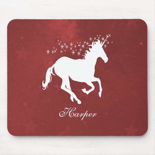 Tapis De Souris Red Unicorn Personalized Mouse Pad (Devant)