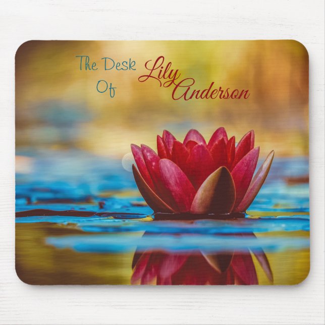 Tapis De Souris Red Water Lily "The Desk Of" *Personnalisez* (Devant)