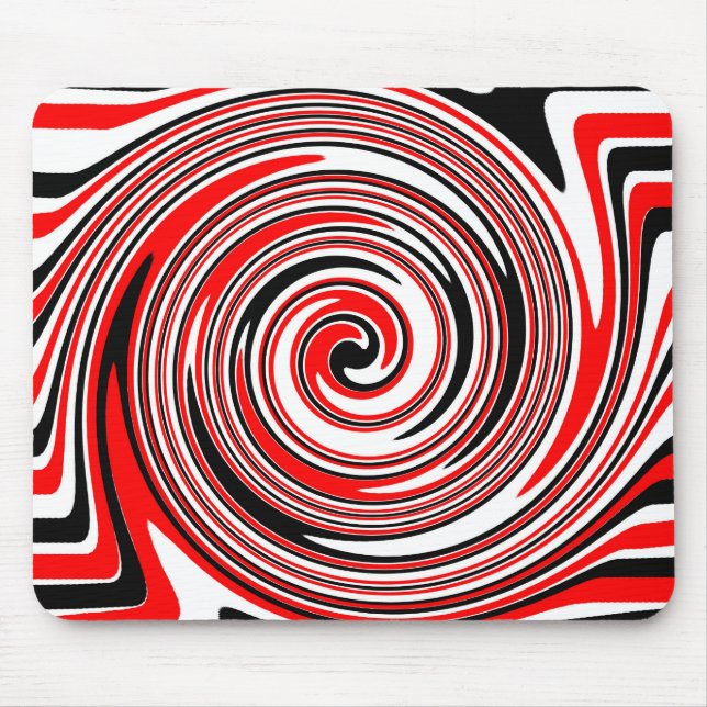 Tapis De Souris Red white and black psychedelic design (Devant)