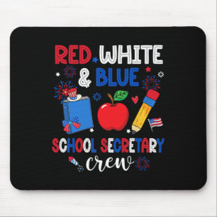 Tapis De Souris Red White and Blue School Secrétaire Crew Happy 4t