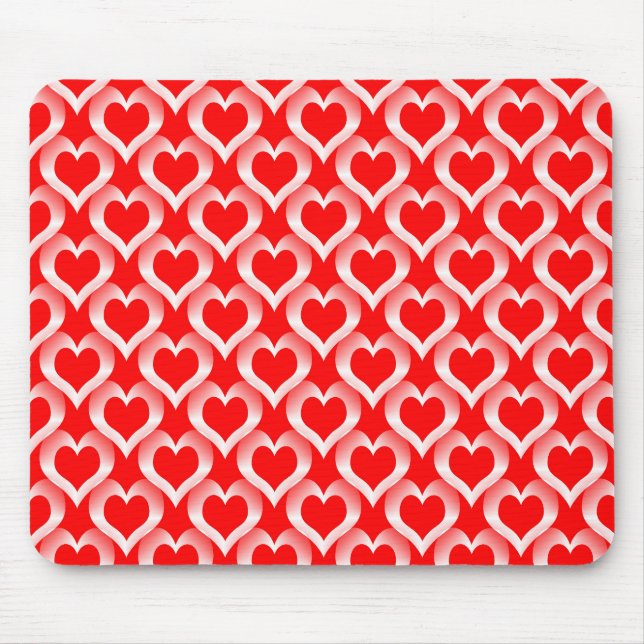 Tapis De Souris Red White Hearts Pattern (Devant)