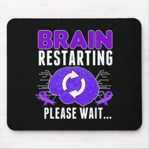 Tapis De Souris Redémarrage du cerveau - Epilepsie Violet Ribbon H