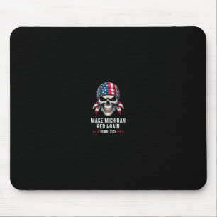 Tapis De Souris Refaire Michigan Rouge Encore Crâne Républicain Tr