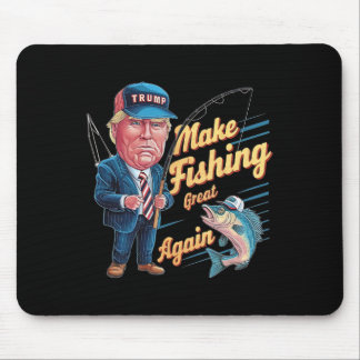 Tapis De Souris Refaisons la pêche Trump drôle pêcheur pêche à la