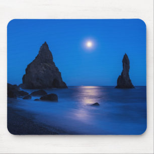 Tapis De Souris Reflet du lever de lune sur l'océan et les stacks