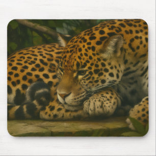 Tapis De Souris Reflet Jaguar - Serene Wildlife Art Print