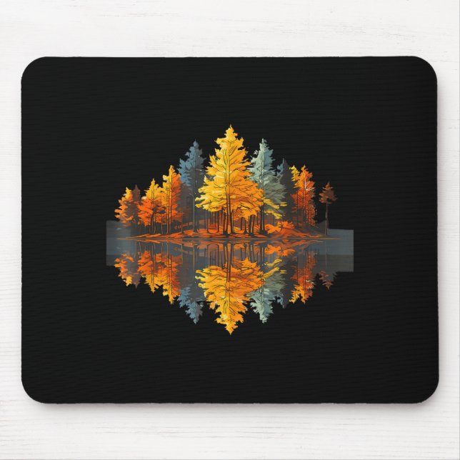 Tapis De Souris Réflexion de la nature forêt automne graphique ext (Devant)