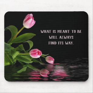 Tapis De Souris Réflexion de Tulipe rose dans l'eau