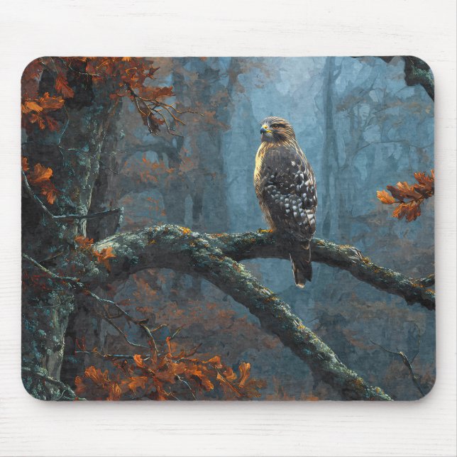 Tapis De Souris Regal Hawk Blue Forest Branch Mousepad (Devant)