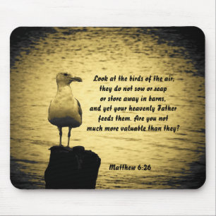 Tapis De Souris Regardez les oiseaux Matthieu 6:26
