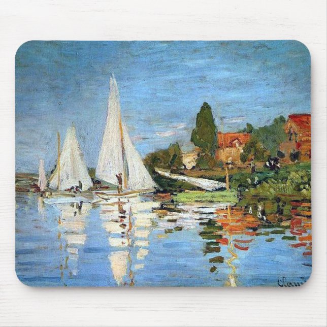 Tapis De Souris Regetta Boats Art de Monet Mousepad (Devant)