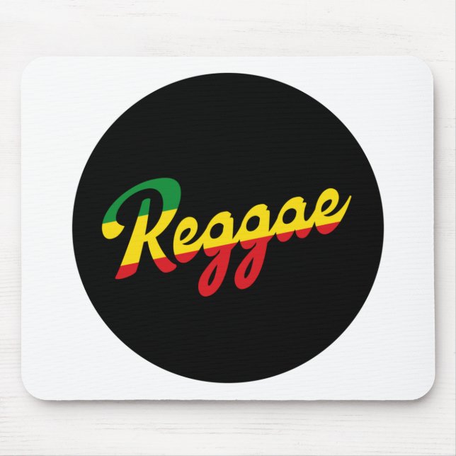 Tapis De Souris Reggae Musique avec couleurs du drapeau reggae (Devant)