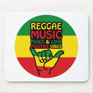 Tapis De Souris Reggae Shaka Main avec des citations positives