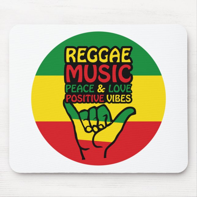 Tapis De Souris Reggae Shaka Main avec des citations positives (Devant)