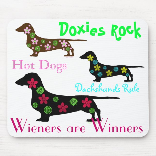 Tapis De Souris Règle Mousepad de teckels (Devant)