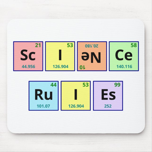 Tapis De Souris Règles de la Science (Devant)