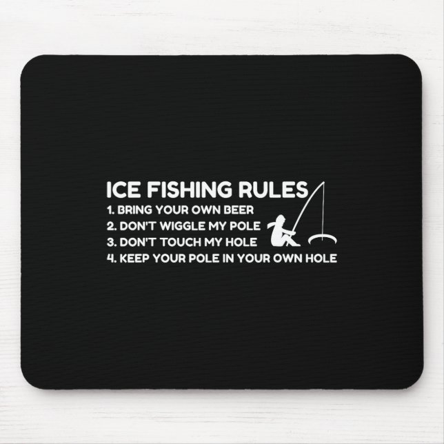 Tapis De Souris Règles de pêche sur glace drôles  (Devant)