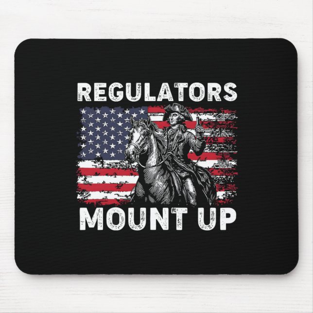 Tapis De Souris Régulateurs Rétro Montez Drôle Drapeau Usa Cowboy  (Devant)