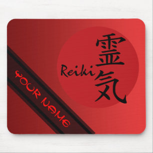 Tapis De Souris REIKI Symbole rouge noir + votre nom et votre imag