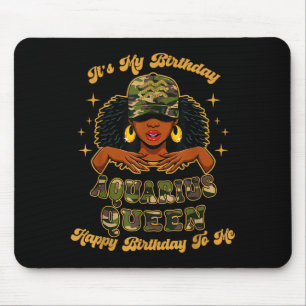 Tapis De Souris Reine d'Aquarius pour anniversaire Camo Noir Femme