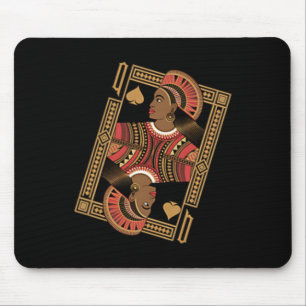 Tapis De Souris Reine de pique carte de poker afro américain noir