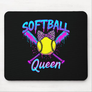 Tapis De Souris Reine de Softball Graphique pour Femmes Filles Crè