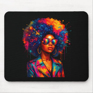 Tapis De Souris Reine des femmes noires Afro Africaine Mélanine qu