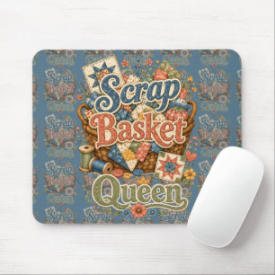 Tapis De Souris Reine du panier à tissus Quilter Cottagecore
