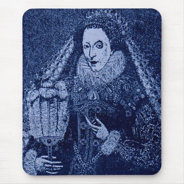 Tapis De Souris Reine Elizabeth I en bleu (Devant)