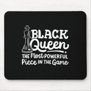 Tapis De Souris Reine noire pièce la plus puissante échecs afro-am