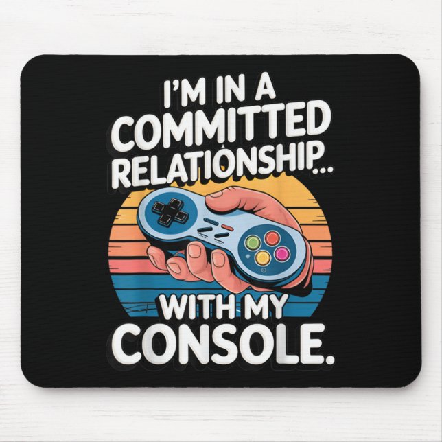 Tapis De Souris Relation de jeu rétro drôle d'amour de console de  (Devant)