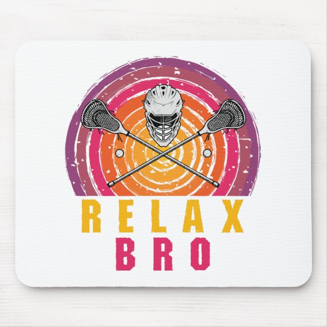 Tapis De Souris Relax Bro Lacrosse (Devant)
