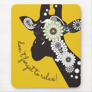 Tapis De Souris Relax - Yellow Funky Cool Giraffe