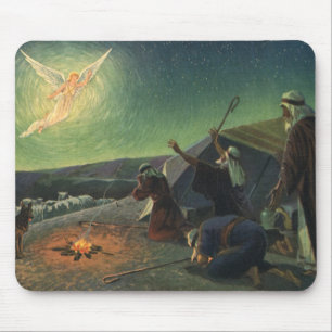 Tapis De Souris Religion vintage, Annonciation aux bergers
