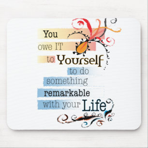 Tapis De Souris Remarquable LIFE Inspirational Citation illustrée